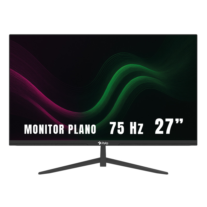 MONITOR STYLOS 27" (STPMOT8B) 1920*1080, SMOT8, FLAT PANEL, LED HD,75HZ, 5MS, VGA, HDMI, NEGRO