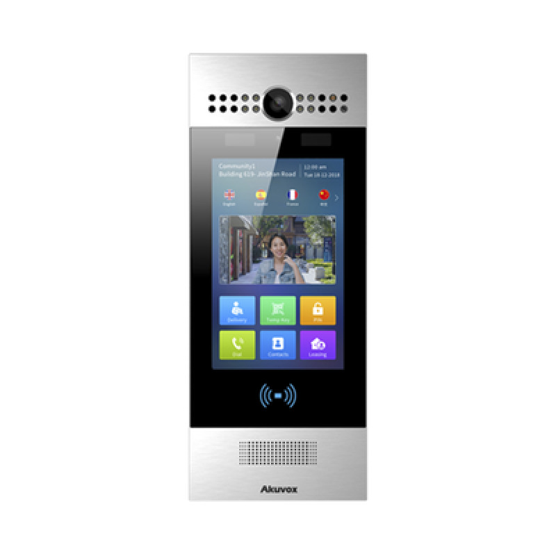 Kit Frente de Calle y Montaje en Pared / Ideal para fraccionamientos / Administración 100 en la Nube / Notificación a APP / Llamada Telefónica / ANDROID / SIP / ONVIF /Reconocimiento Facial /  QR y PIN para Visitas / IP65 / IK06 / BT