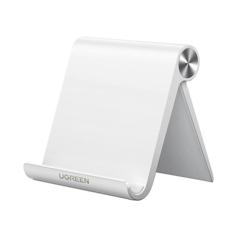 Soporte de Escritorio para Telefono Celular / Ajustable de 0 a 100 / Goma Antiarañazos / Antideslizante / Amplia Compatibilidad con dispositivos de 4 a 79 / Plegable / ABS / Color Blanco image 2