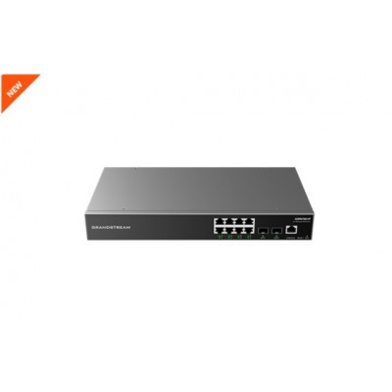 Switch Gigabit Administrable / 8 puertos 10/100/1000 Mbps  2 Puertos SFP Uplink / Compatible con GWN Cloud