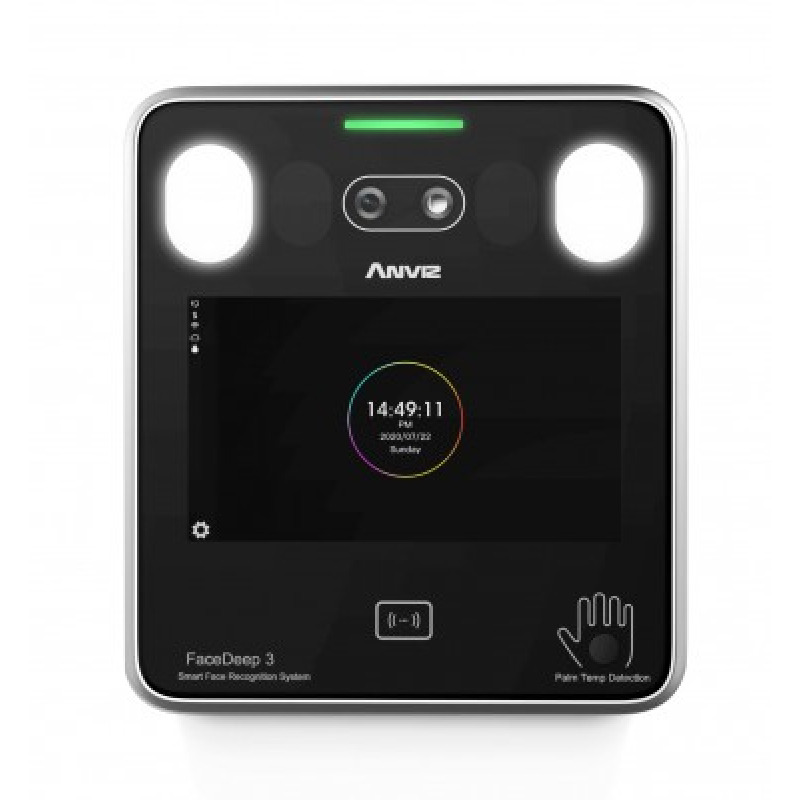 CONTROL DE ACCESO / ANVIZ / FACEDEEP3 IRT / BIOMETRICO FACIAL CON DETECCION DE CUBREBOCAS Y MODULO TERMOGRAFICO PARA MANO / 6,000 USUARIOS / 6,000 RFID / 100,000 REGISTROS / MODULO WIFI Y CONEXIN A image 2