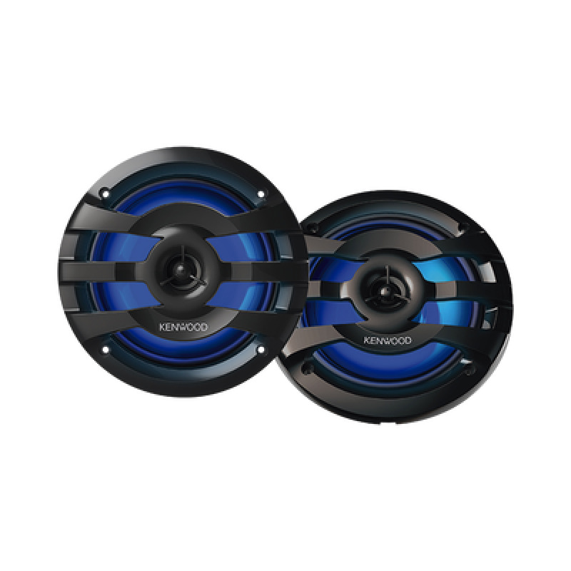 Par de altavoces fabricados en grado marinos en rejilla color negro de 65 con iluminación led  potencia máxima de 260 W