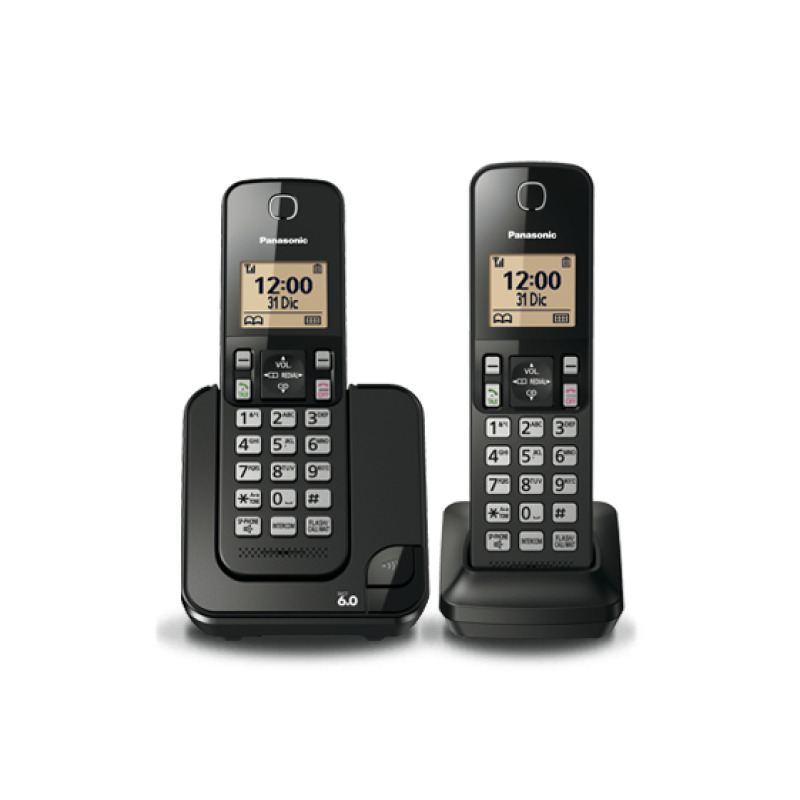 TELEFONO PANASONIC KX-TGC352MEB INALAMBRICO BASE HANDSET PANTALLA LCD COLOR AMBAR TECLADO ILUMINADO ALTAVOZ IDENTIFICADOR DE LLAMADAS 50 NUMEROS EN DIRECTORIO NEGRO