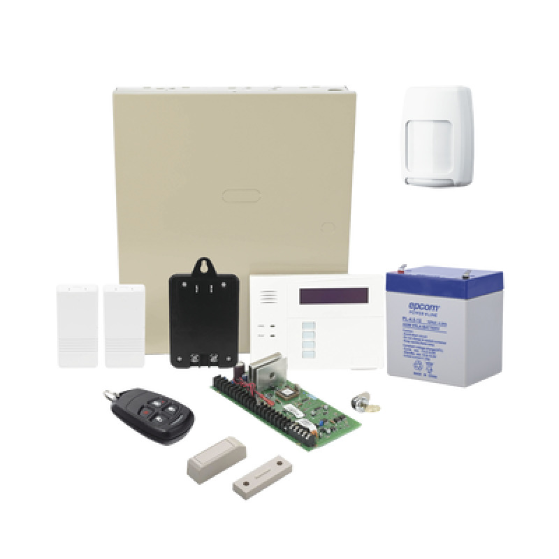 Kit Inalámbrico de panel VISTA48 con Teclado Alfanumérico 6160RF Receptor para sensores Inalámbricos Batería Transformador 2 Contactos Magnéticos 5816 con imán 1 Sensor de Movimiento 5800PIR y un Control Remo