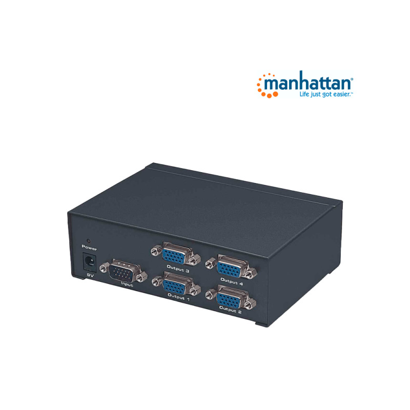 MANHATTAN 207348 - Splitter / Divisor de Video VGA/ Soporta SVGA/Multisync/ 1 Entrada y 4 Salidas VGA/ Distancia de Transmisión de Hata 65 Metros/ Indicador LED/ Ideal Para Monitores, Proyectores y PCs image 4