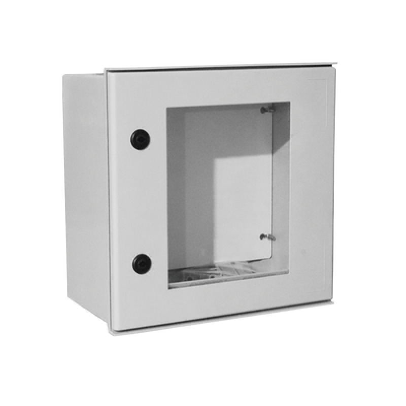 Gabinete de Poliéster IP65 Puerta Transparente Uso en Intemperie 400 x 400 x 200 mm con Placa Trasera Interior de Plástico Incluye Chapa y Llave image 4
