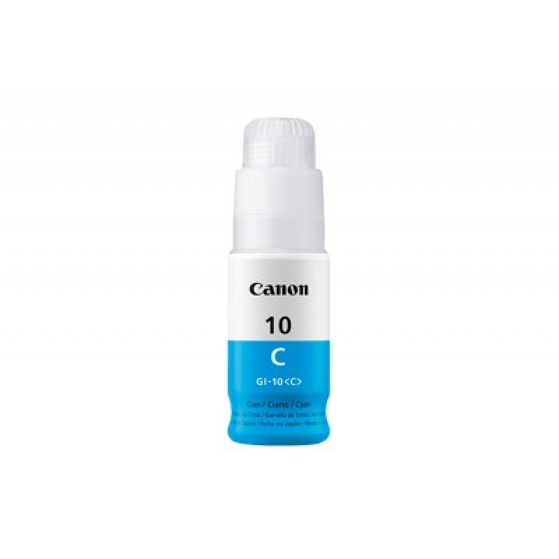 BOTELLA DE TINTA CANON GI-10C CYAN,TINTA CONTINUA,RENDIMIENTO 7700 PAGINAS,COMPATIBLE: G6010,G5010,GM2010 image 2