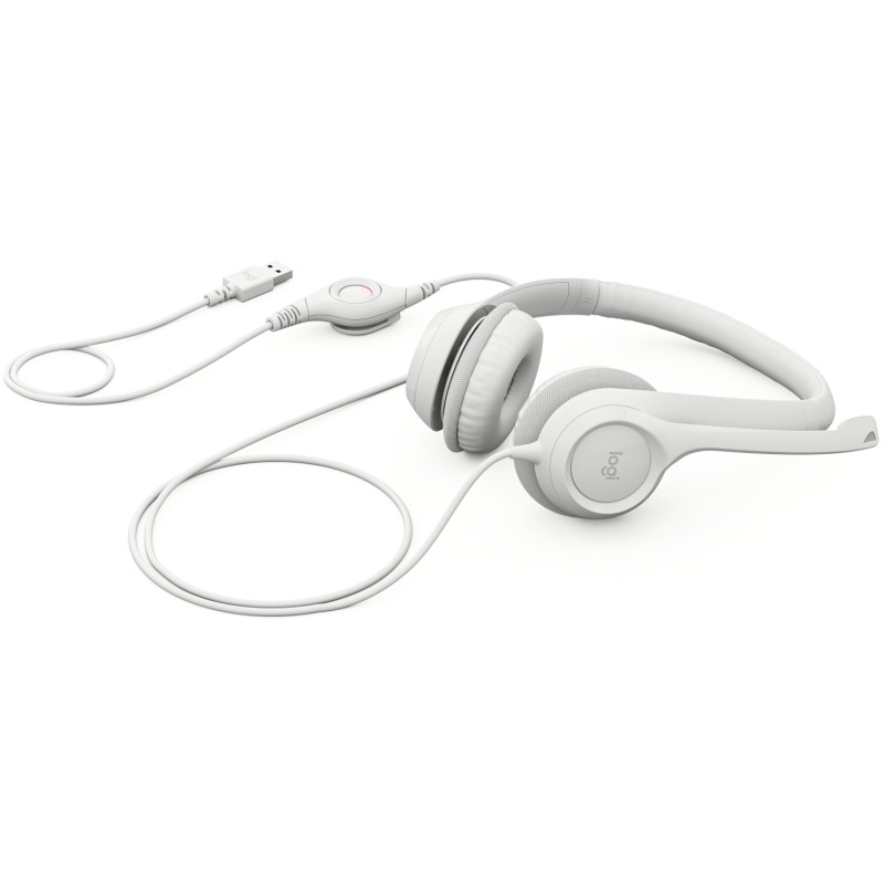 AUDIFONOS DIADEMA LOGITECH H390 SUPRESION DE RUIDO CONTROL DE VOLUMEN USB BLANCO image 3