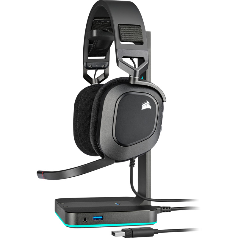 AURICULARES PREMIUM PARA JUEGOS CON SONIDO ENVOLVENTE 7.1 CORSAIR HS80 RGB USB,/NEGRO (CA-9011237-NA) image 5