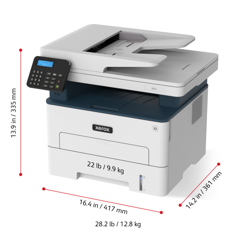 MULTIFUNCIONAL XEROX B225, 36PPM, LASER MONOCROMATICA, AFD, USB 2.0, ETHERNET RED, WIFI, DUPLEX, SILENCIOSA, A4 image 8