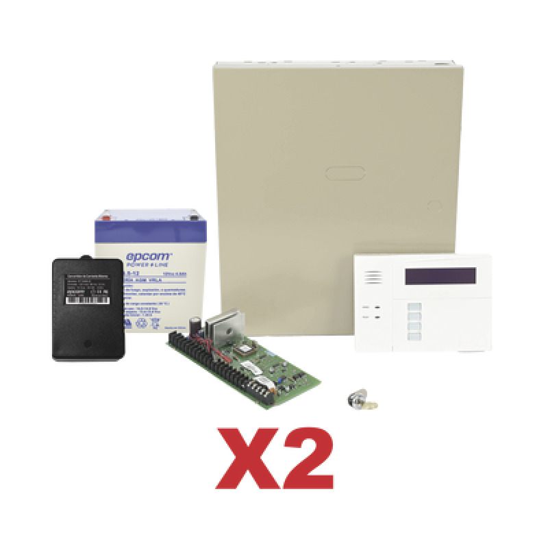 2 Paneles de Alarma VISTA48/6160RF Teclado Alfanumérico con Receptor Inalámbrico Batería y Transformador