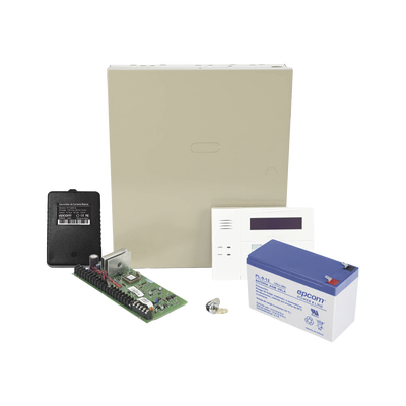 Kit de Panel de Alarma VISTA48LA con  Batería de 9Ah Transformador y Gabinete