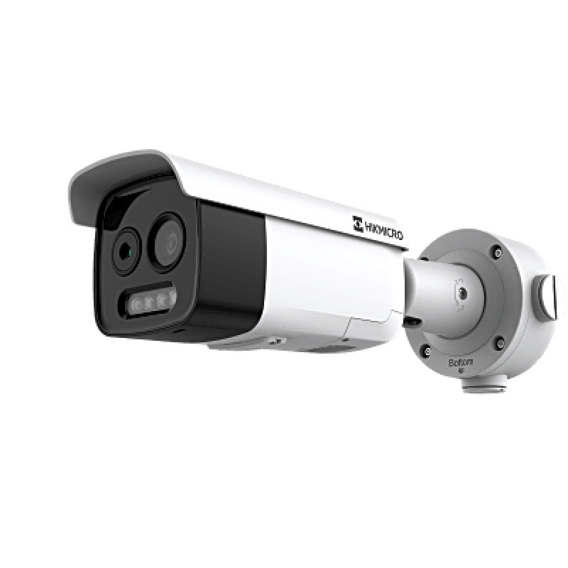 Bala IP Dual / Térmica 97 mm 160 x 120 / Óptico 8 mm 4 Megapixel / Detección de Personas 285 Mts / 40 mts IR / Exterior IP67 / PoE / Termométrica / Detección de Temperatura Fuego / Sirena y Luz / Micro SD 32 GB In image 3