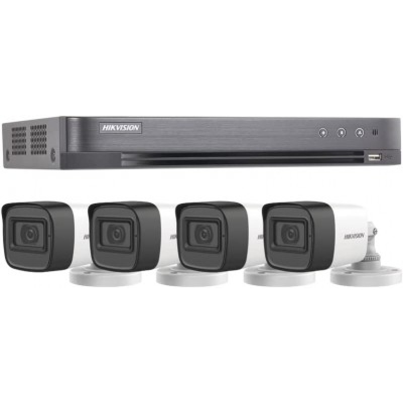 MICRÓFONO INTEGRADO KIT TURBOHD 5 Megapixel / DVR 4 Canales / 4 Cámaras Bala con Micrófono Integrado exterior 28 mm / Fuente de Poder / Accesorios de Instalación image 2