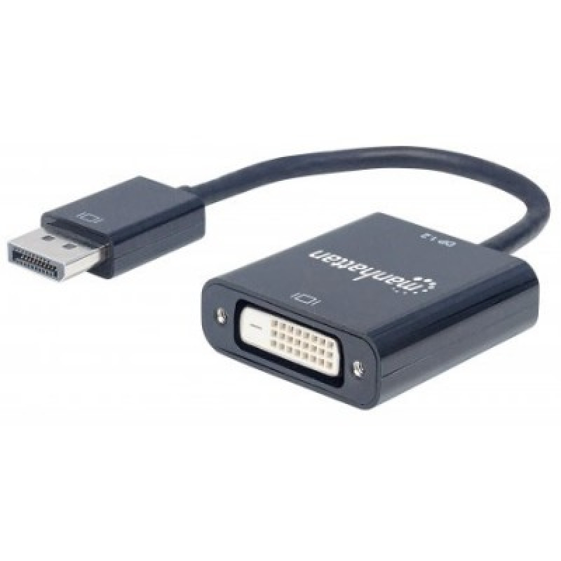 MANHATTAN 152228 - Adaptador DisplayPort 1.2a a DVI-D DisplayPort 1.2a Macho a DVI-D Hembra, Activo, 23 cm (9 in.), Negro image 2