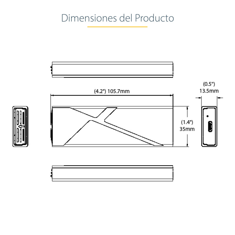 GABINETE EXTERNO USB-C 10GBPS A NVME M.2 O SSD M.2 SATA SIN HERRAMIENTAS PARA SSD M.2 NGFF PCIE/SATA DE ALUMINIO - CABLES USB C O USB-A - 2230/2242/2260/2280 - STARTECH.COM MOD. M2-USB-C-NVME-SATA image 16