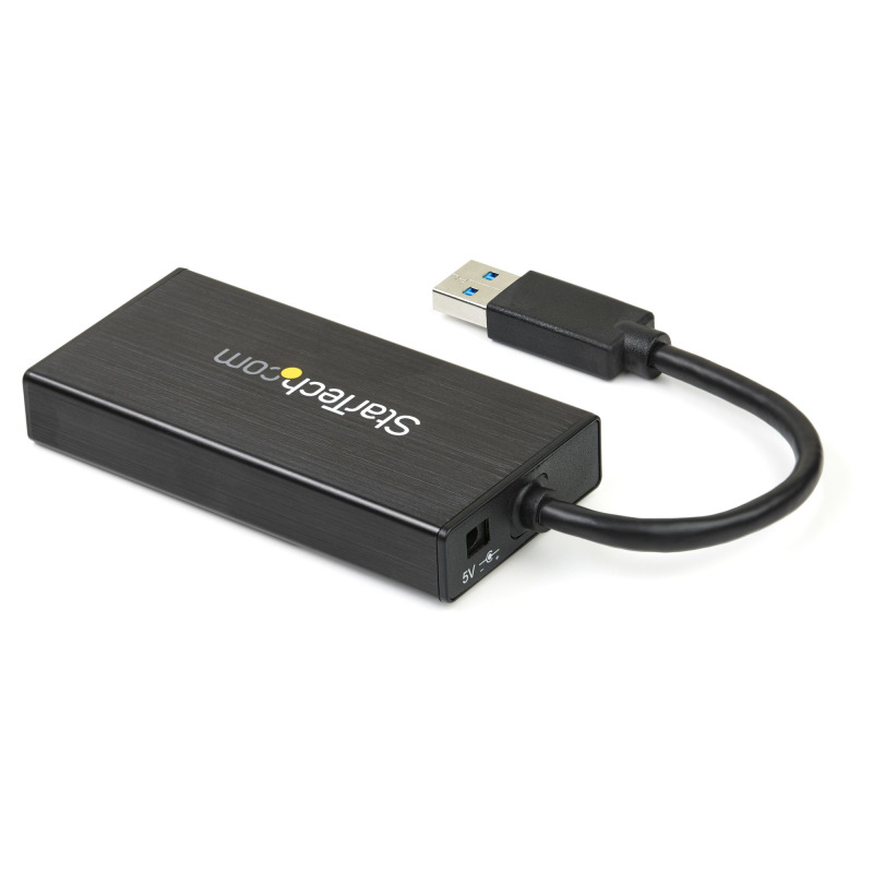HUB USB 3.0 DE ALUMINIO CON CABLE - CONCENTRADOR DE 3 PUERTOS USB CON ADAPTADOR DE RED ETHERNET GIGABIT EXTERNO - STARTECH.COM MOD. ST3300GU3B image 2