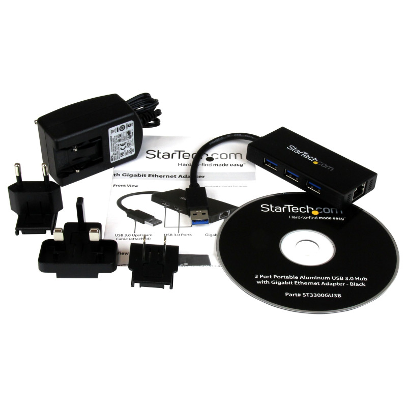 HUB USB 3.0 DE ALUMINIO CON CABLE - CONCENTRADOR DE 3 PUERTOS USB CON ADAPTADOR DE RED ETHERNET GIGABIT EXTERNO - STARTECH.COM MOD. ST3300GU3B image 6