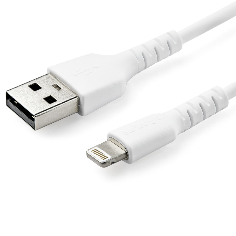 CABLE DE CARGA DE 1M USB A LIGHTNING - CABLE LIGHTNING CERTIFICADO MFI APPLE - CABLE LIGHTNING DE SERVICIO PESADO - BLANCO - STARTECH.COM MOD. RUSBLTMM1M