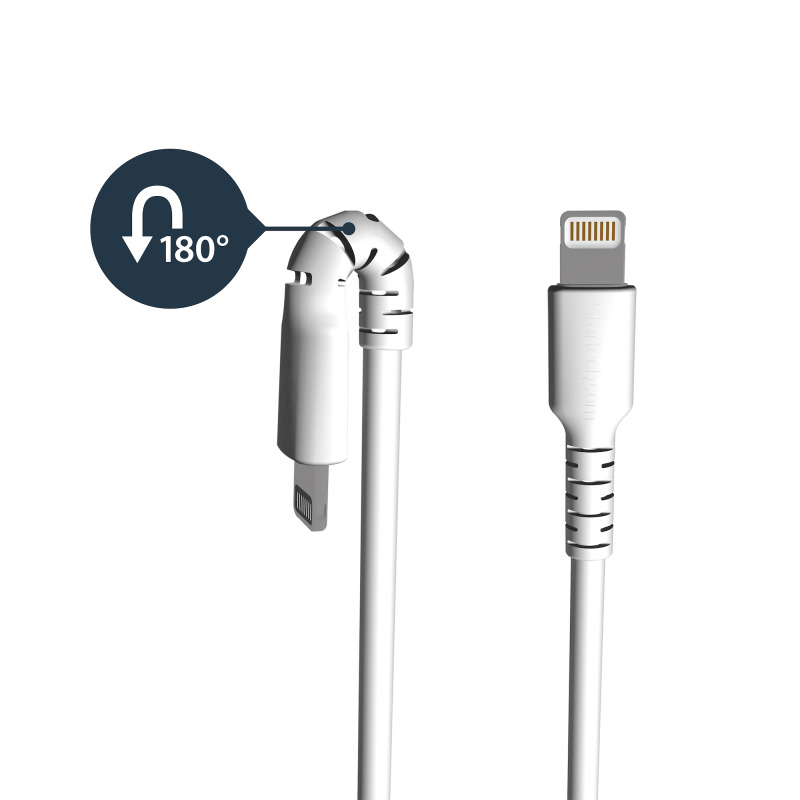CABLE DE CARGA DE 1M USB A LIGHTNING - CABLE LIGHTNING CERTIFICADO MFI APPLE - CABLE LIGHTNING DE SERVICIO PESADO - BLANCO - STARTECH.COM MOD. RUSBLTMM1M image 3