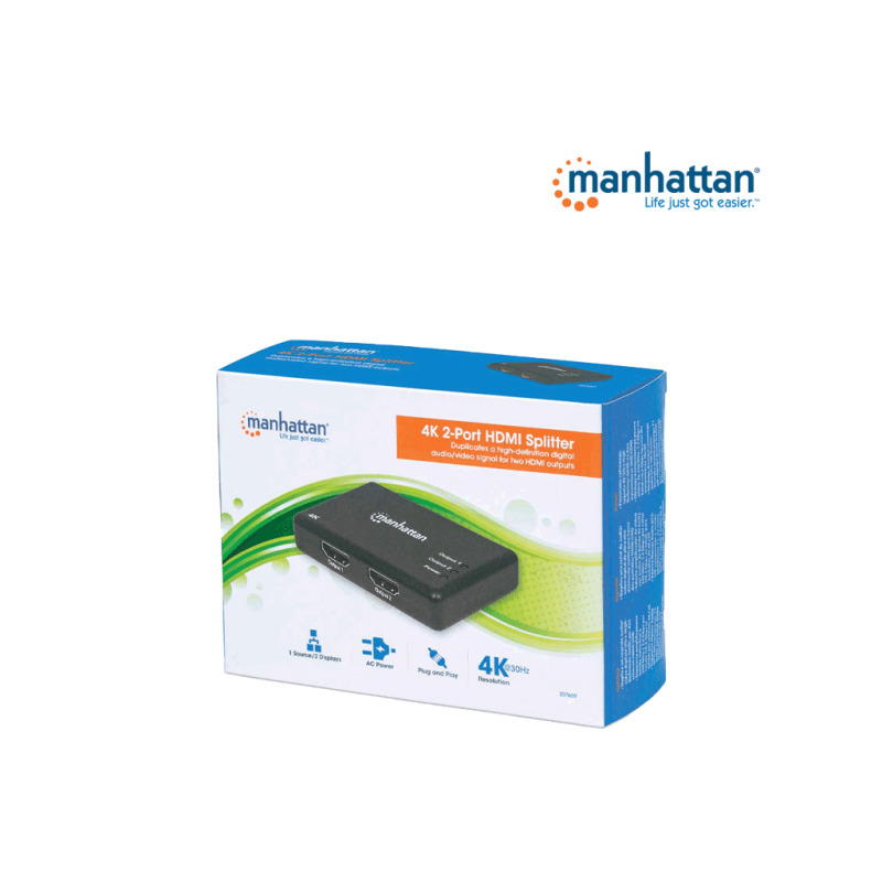 VIDEO SPLITTER,MANHATTAN,207669, HDMI 4K@30HZ, 1 IN:2 OUT,  AC image 10