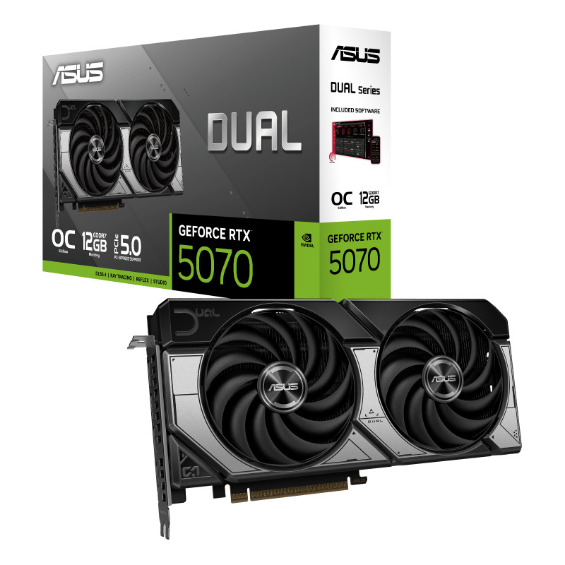 TARJETA DE VIDEO ASUS (DUAL-RTX5070-O12G) 192BIT, PCI-E 5.0,HDMI,3*DP,DUAL FAN image 8