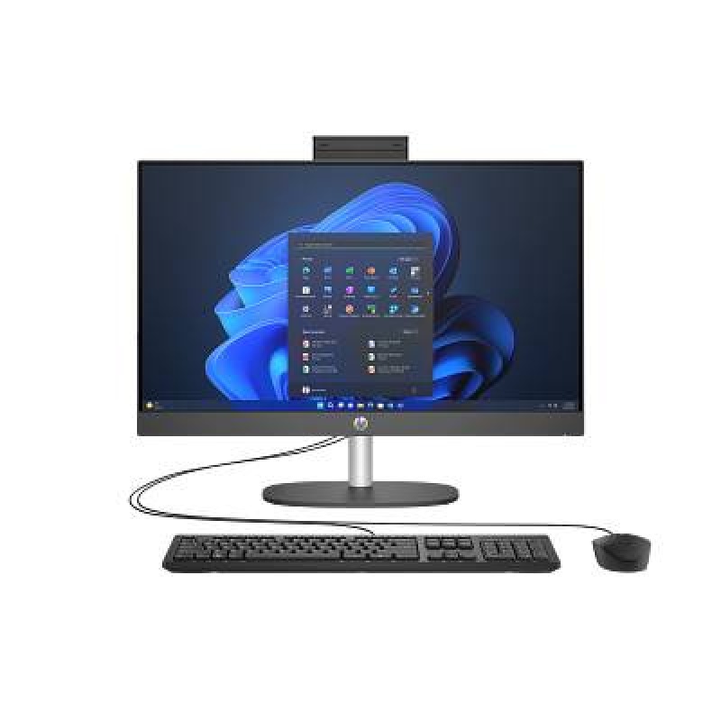 HP ProOne 240 23.8 inch G10 All-in-One Desktop PC,23.8" FHD LED UWVA 250N Anti-Glare Low Blue Light Slim (1920 x 1080, 1.78 (16:9)),Intel Core Ultra 5 125U (0.70 GHz, up to 4.30 GHz, 12 cores / 14 threads - 14th Generation) with Intel® Graphics and Intel® AI Boost (up to 11 TOPS),512GB M.2 PCIe NVMe 2280 Value 4X4 SSD,8GB 5600MT/s DDR5 (1X8GB) SODIMM,USB,Wired USB Standard 125,Realtek Wi-Fi 6 8852BE (2x2) and Bluetooth® 5.3 Wireless Technology,No WWAN module,No Discrete Graphics,5MP Camera,Windows® 11 Home Standard Single Language,1/1/1,ENERGY STAR Certified Label, FLAG McAfee LiveSafe SEC 12M PHTM HP, FLAG EPEAT,  Zoom Logo