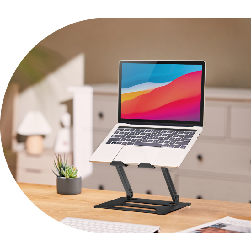 BASE ELEVADORA ACTECK VAULT TOP BE610 / PARA LAPTOP  / 13 PUL / MAX 5 KG / ANTIDERRAPANTE / ALTURA AJUSTABLE / ALUMINIO / NEGRO / AC-934541 image 4