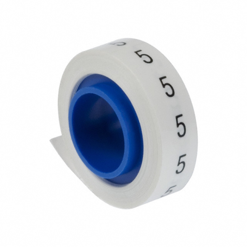 Rollo de Etiquetas Marcadoras PreImpresos con el Número 5 de 24 metros Color Blanco