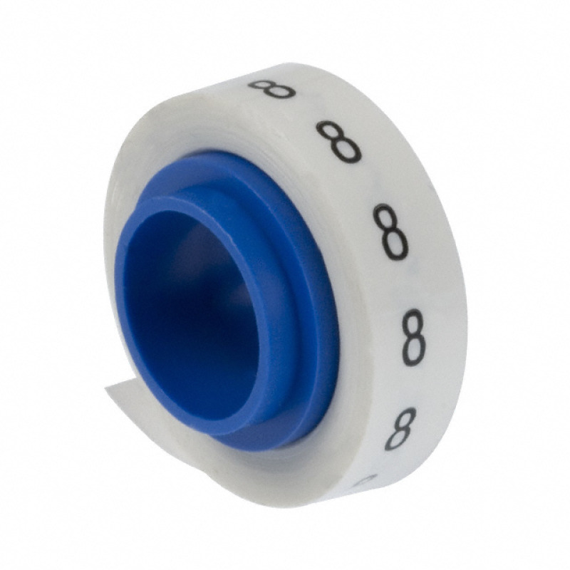 Rollo de Etiquetas Marcadoras PreImpresos con el Número 8 de 24 metros Color Blanco