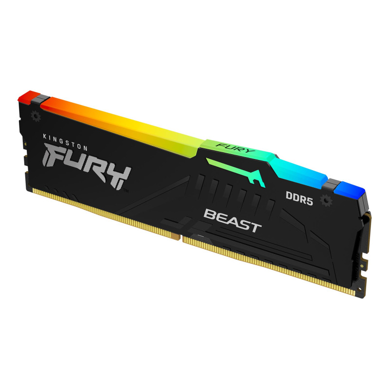 MEMORIA RAM KINGSTON DIMM DDR5 16GB 5200MT/S FURY BEAST BLACK XMP RGB CL40 288PIN 1.25V C/DISIPADOR DE CALOR P/PC/GAMER/ALTO RENDIMIENTO (KF552C40BBA-16) image 3