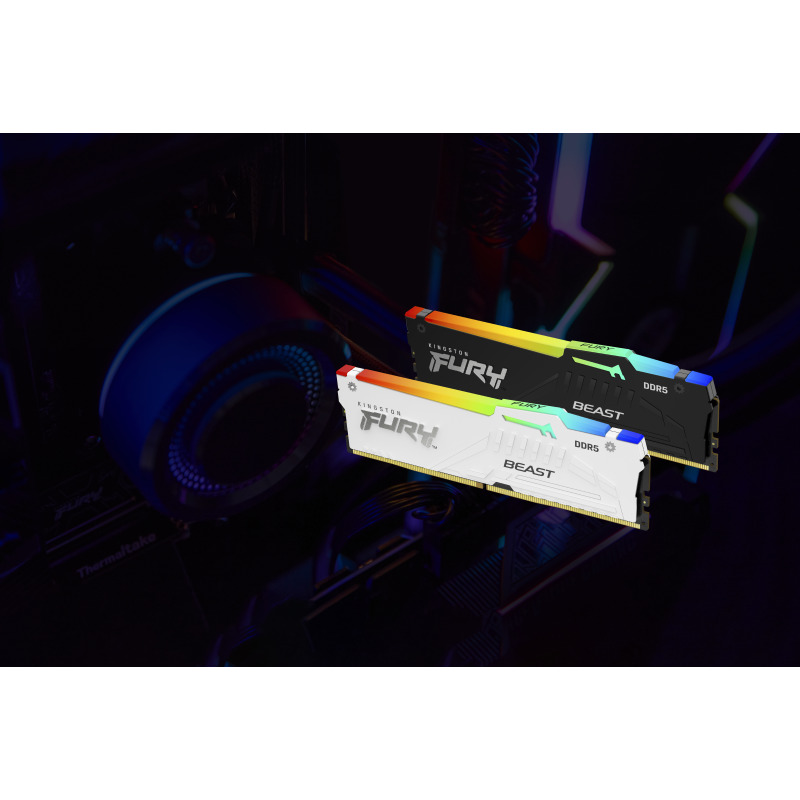 MEMORIA RAM KINGSTON DIMM DDR5 16GB 5200MT/S FURY BEAST BLACK XMP RGB CL40 288PIN 1.25V C/DISIPADOR DE CALOR P/PC/GAMER/ALTO RENDIMIENTO (KF552C40BBA-16) image 12