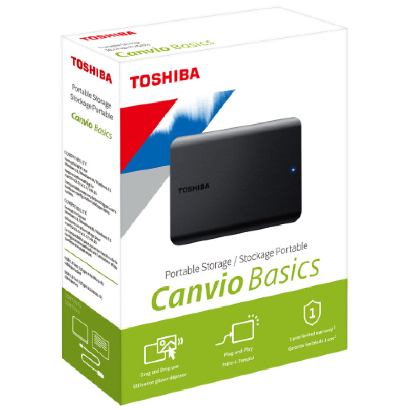 DISCO DURO EXTERNO TOSHIBA 4TB 2.5" (HDTB540XK3CA) CANVIO BASICS NEGRO USB 3.0