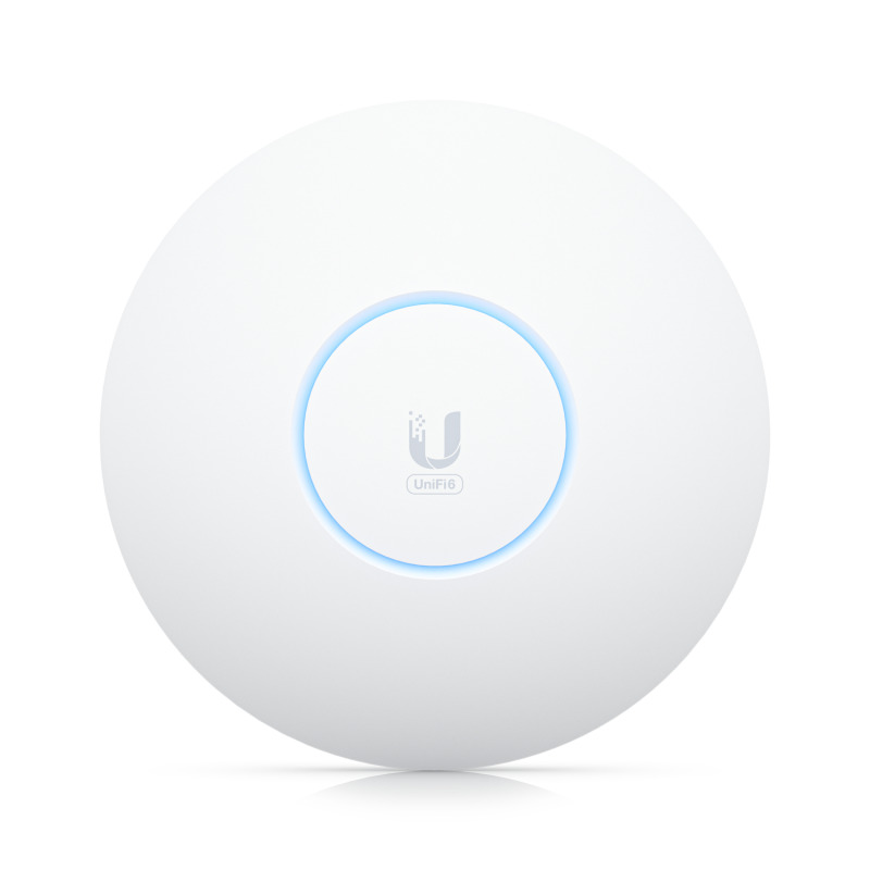 Punto de Acceso UniFi WiFi 6E Enterprise alta densidad hasta 600 usuarios MuMIMO 4x4 bandas 24/5/6 Ghz 1 puerto RJ45 25G POE no incluido