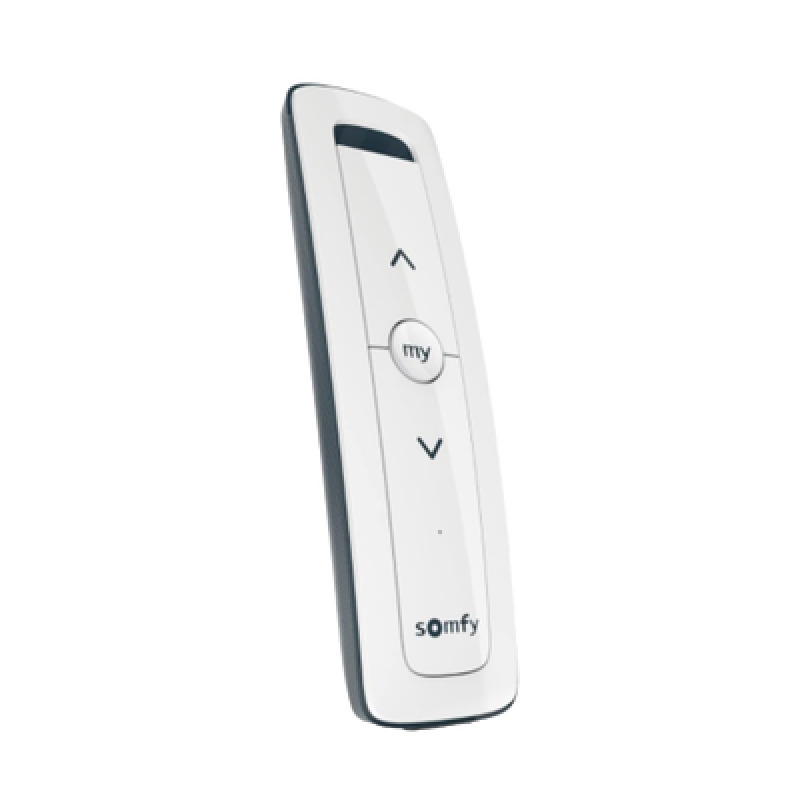 Control remoto 1 canal para motores de persiana Somfy con señal inalámbrica instrucciones sube baja y detener con posición favorita programada