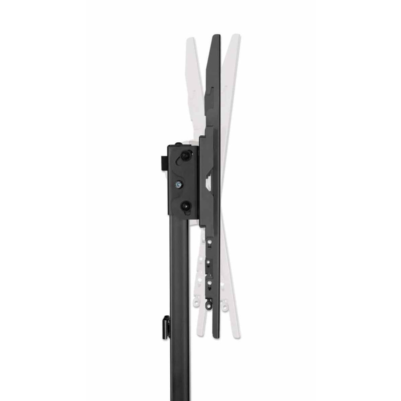 MANHATTAN  462044 - Soporte de piso para TV Soporta una pantalla de 32 "a 70" de hasta 40 kg, inclinación de -10 a 3°, altura ajustable, se adapta al sistema de montaje VESA de la pantalla, construcción de aluminio y acero, negro image 9