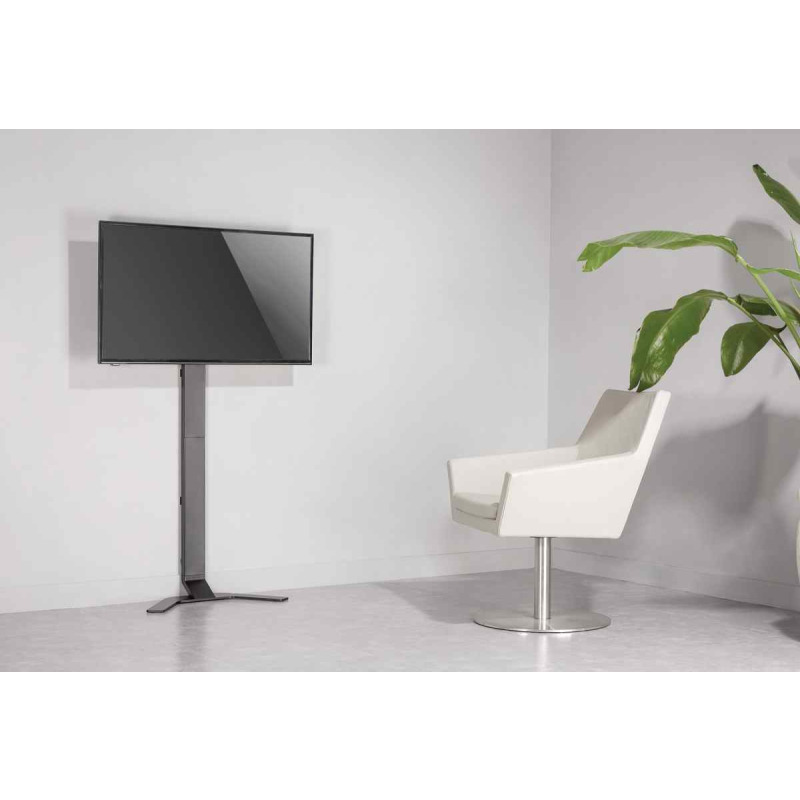 MANHATTAN  462044 - Soporte de piso para TV Soporta una pantalla de 32 "a 70" de hasta 40 kg, inclinación de -10 a 3°, altura ajustable, se adapta al sistema de montaje VESA de la pantalla, construcción de aluminio y acero, negro image 15