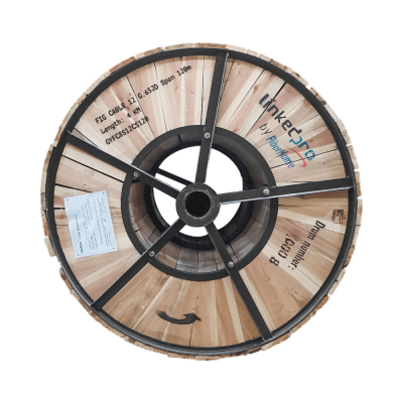 Carrete de 4 Km Fibra Óptica Aerea Figura 8 Armada Antirroedor G652D Monomodo de 12 Hilos Exterior  Span 120