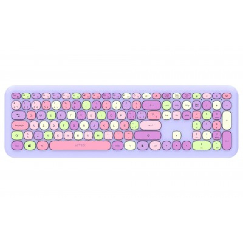 KIT 2 EN 1 TECLADO Y MOUSE INALAMBRICO CREATOR CHIC MK47 / 110 TECLAS / MEMBRANA / RATON OPTICO / USB 2.4 GHZ / 2 BOTONES + SCROLL / MORADO / AC-935173