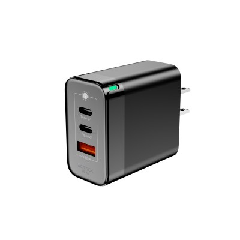 CARGADOR DE PARED ACTECK ENERGON PRIME CP65W / 65W / 2X USB-C / 1X USB A / NEGRO / AC-935579 image 2