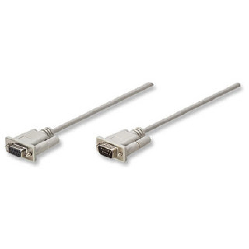 Cable Manhattan Serial DB9 macho a hembra 3m blanco