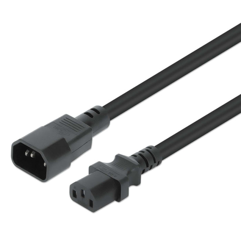 Cable Manhattan de corriente extension 5m C13 a C14  PDU PDU o UPS a un servidor  switch  sistema de almacenamiento negro.