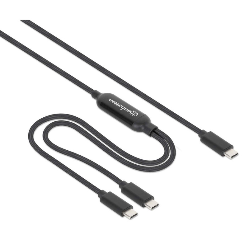 Cable Manhattan USB C con doble salida 100W 2m carga dos dispositivos desde un puerto image 3