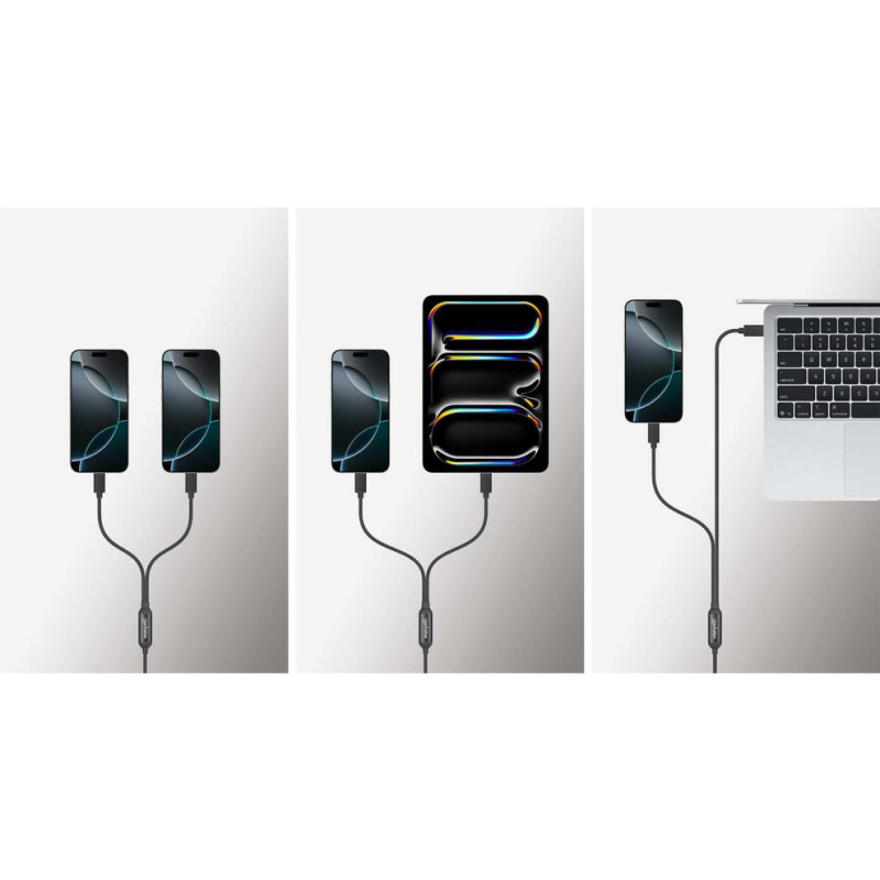 Cable Manhattan USB C con doble salida 100W 2m carga dos dispositivos desde un puerto image 8