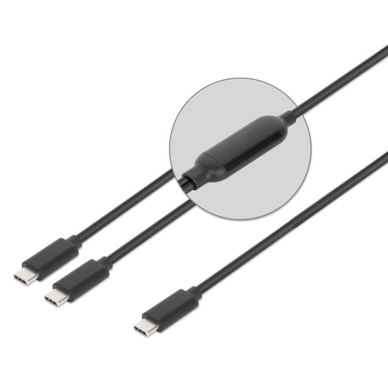 Cable Manhattan USB C con doble salida 100W 2m carga dos dispositivos desde un puerto image 9