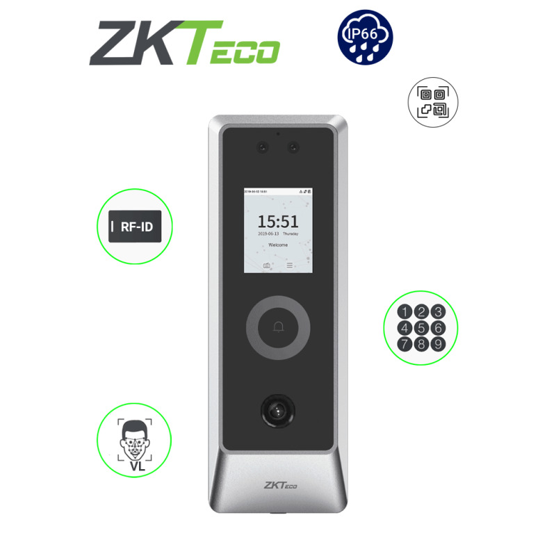 ZKTECO PROMAQR - CONTROL DE ACCESO FACIAL / QR / EXTERIOR IP66 / ANTIVANDALICO IK07 / STANDALONE / 30,000 ROSTROS / 50,000 TARJETAS RFID / PANTALLA TFT 2.0 PULGADAS / WIEGAND / RS-485 / ALUMINIO / POE / DE -30 °C A 60  image 3