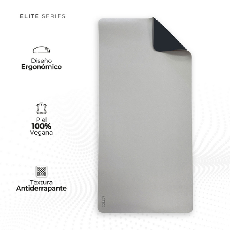 MOUSE PAD XL ACTECK MOUSEPAD TP670 / PIEL VEGANA / DOBLE VISTA / GRIS OSCURO Y GRIS CLARO / ANTIDERRAPANTE / 90X40CM / AC-934510