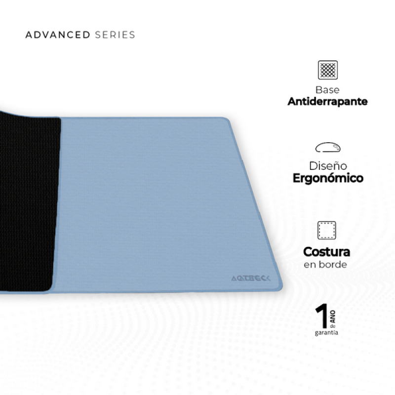 MOUSE PAD XL ACTECK MOUSEPAD MT480 / ANTIDESLIZANTE / ERGONOMICO / 90X40 CM / AZUL CLARO / AC-934480