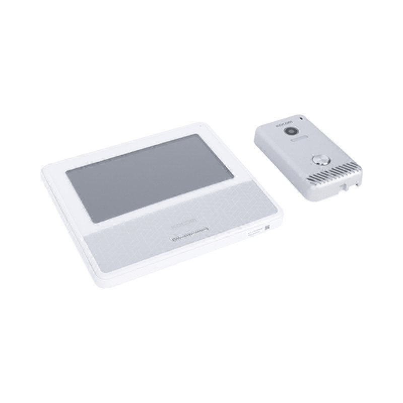 KIT DE VIDEOPORTERO IP COLOR BLANCO / Apertura con app / Súper elegante / Monitor WIFI / soporta 4 monitores y 2 frentes de calle / Alimentacion 110vca