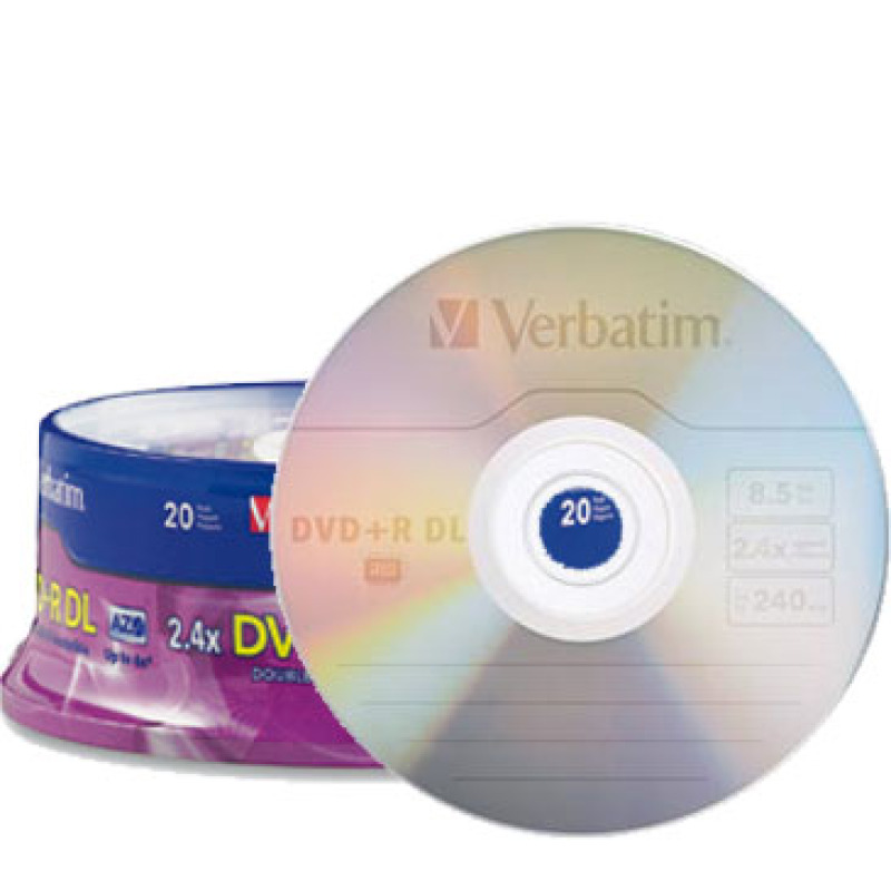 Verbatim DVD+R DL 8.5GB 2.4X Branded 20pk Spindle 20 pieza(s) image 2